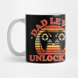 Mens Father's Day Video Game Gamer Dad Dad Level Unlocked Mug